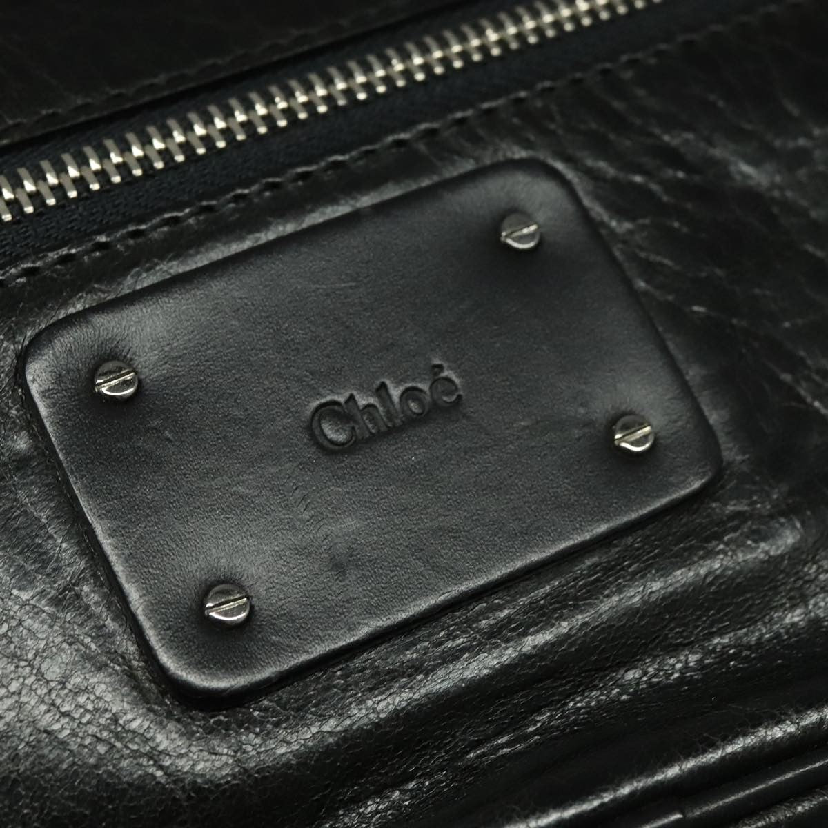Chloe Paddington Body Leather Black Leather Shoulder Bag Bag (Pre-Owned)