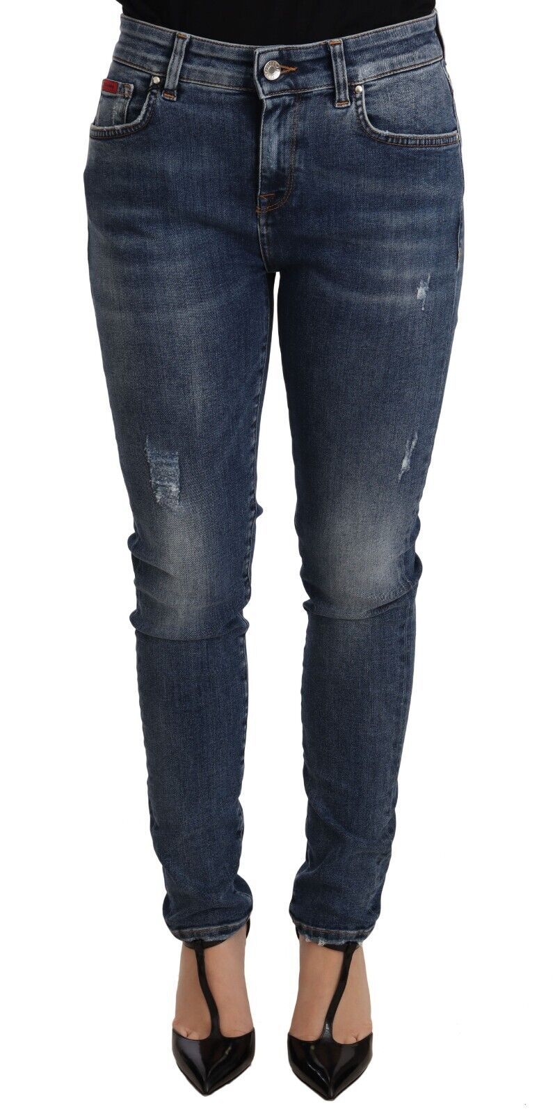 Dolce & Gabbana Blue Wash Skinny Denim Cotton Stretch Women's Jeans