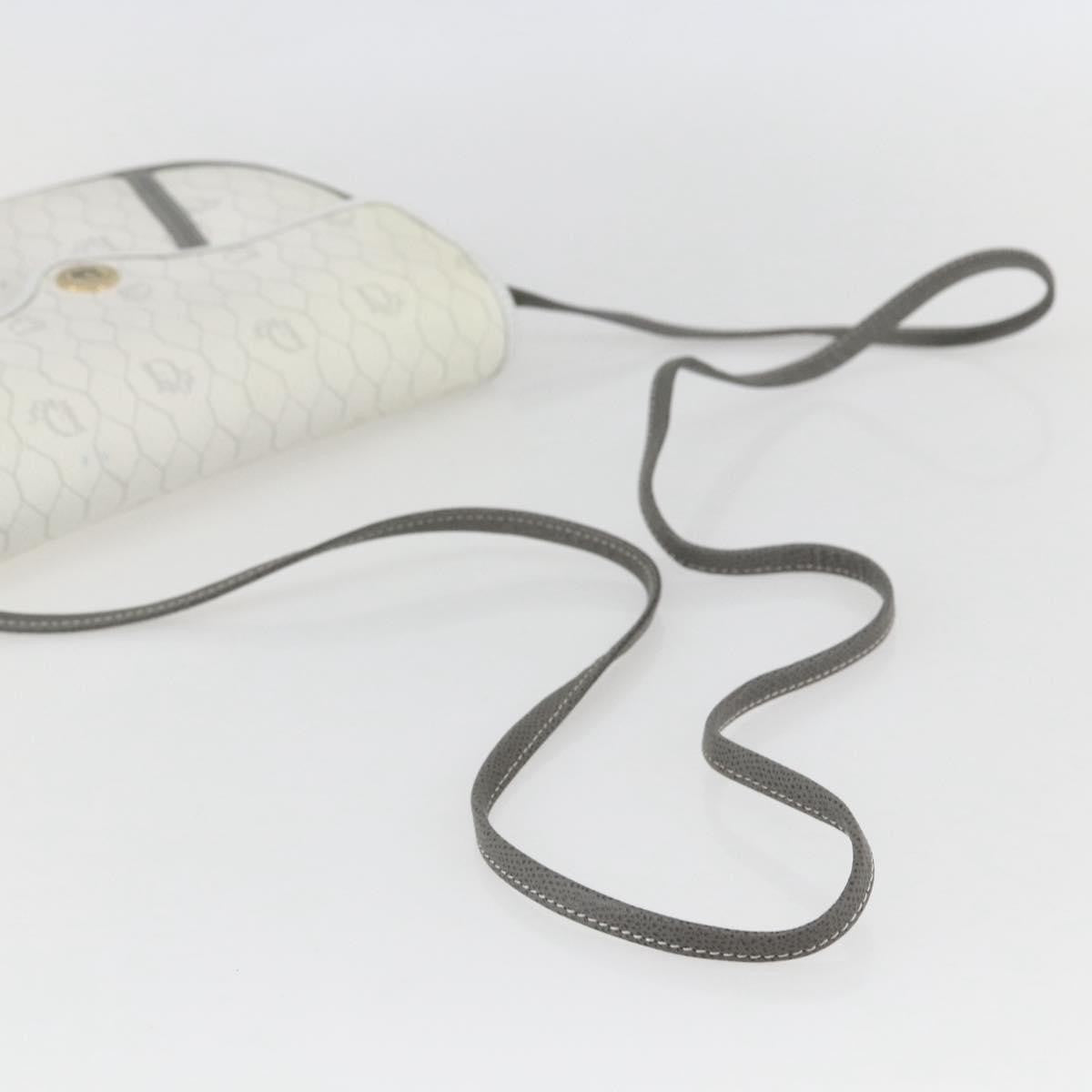Christian Dior Vintage Honeycomb Flap Coated Canvas White Canvas Shoulder Bag Bag (Pre-Owned)
