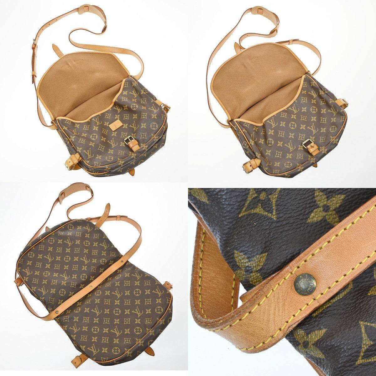 Louis Vuitton Saumur Monogram Canvas Brown Canvas Shoulder Bag Bag (Pre-Owned)
