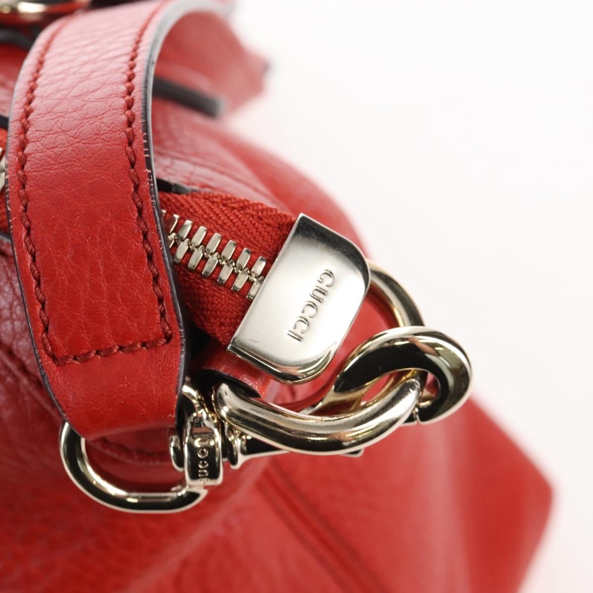 Gucci Soho Convertible Soft Top Handle Leather Orange Leather Handbag (Pre-Owned)