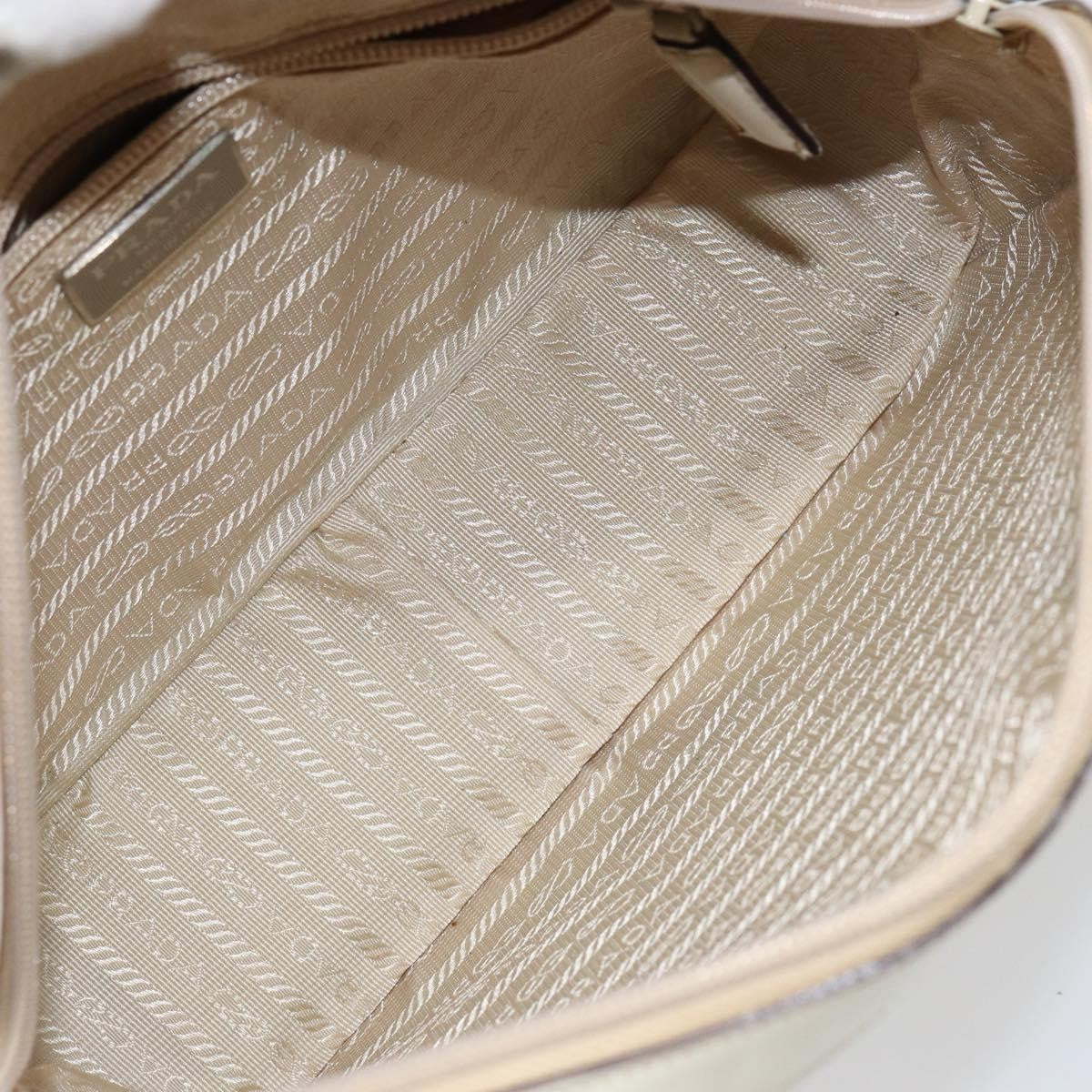 Prada Re-Edition 1995 Patent Leather Beige Patent_Leather Handbag (Pre-Owned)