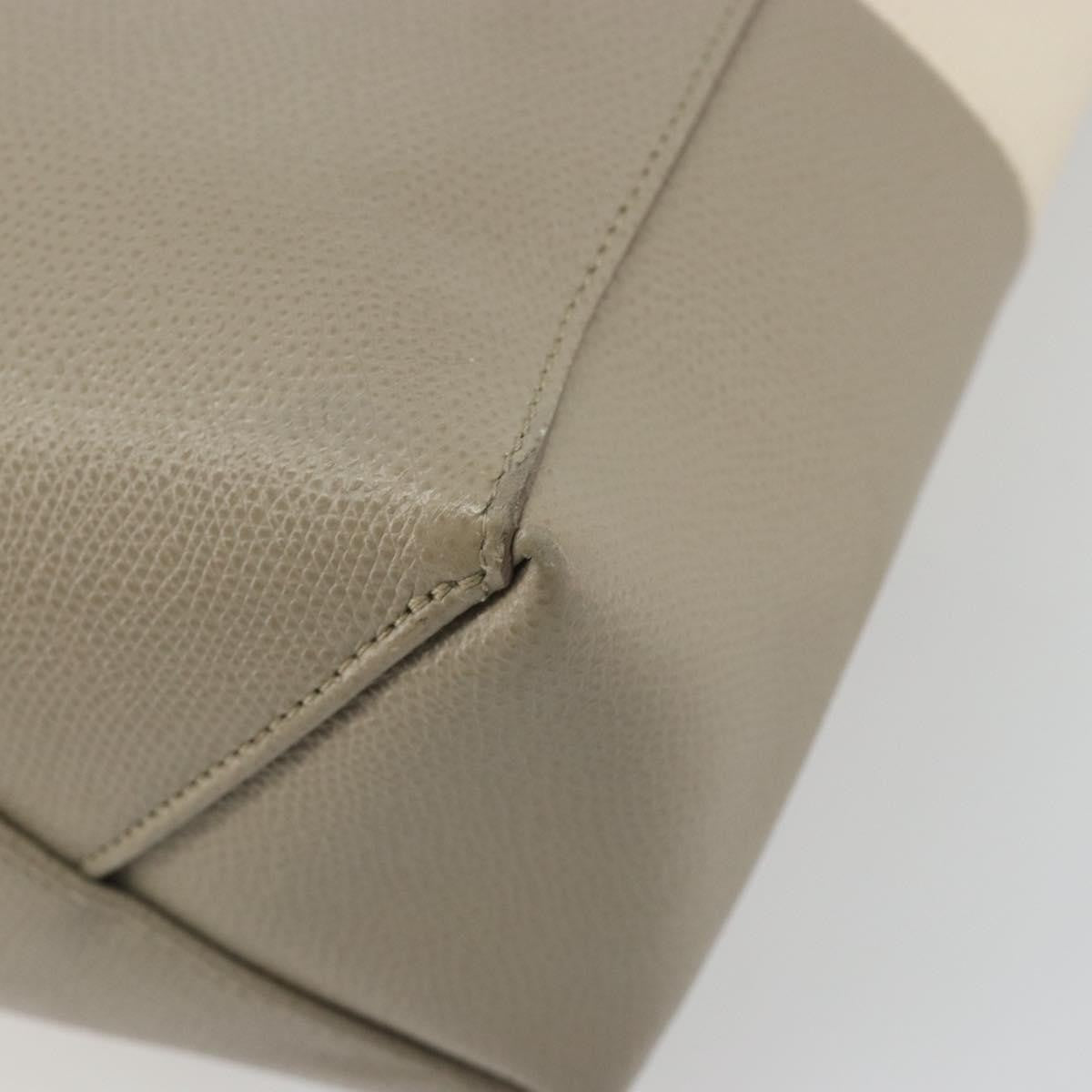 Celine Vertical Bi-Cabas Tote Leather Beige Leather Tote Bag Bag (Pre-Owned)