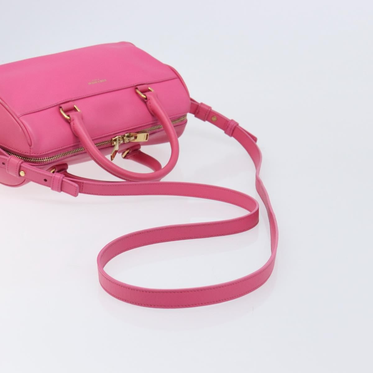 Saint Laurent Classic Duffle Leather Pink Leather Handbag (Pre-Owned)