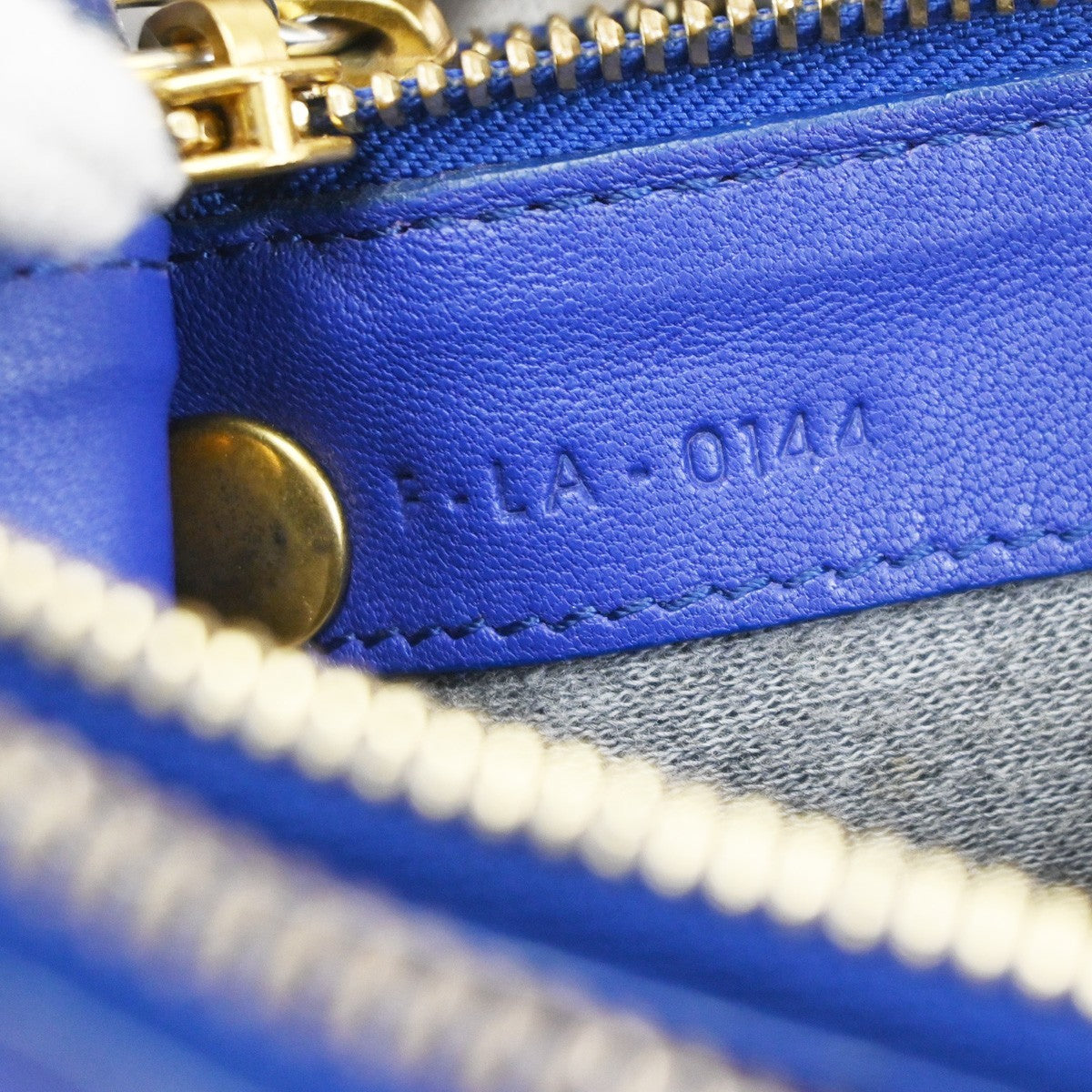 Celine Trio Leather Blue Leather Shoulder Bag Bag (Pre-Owned)