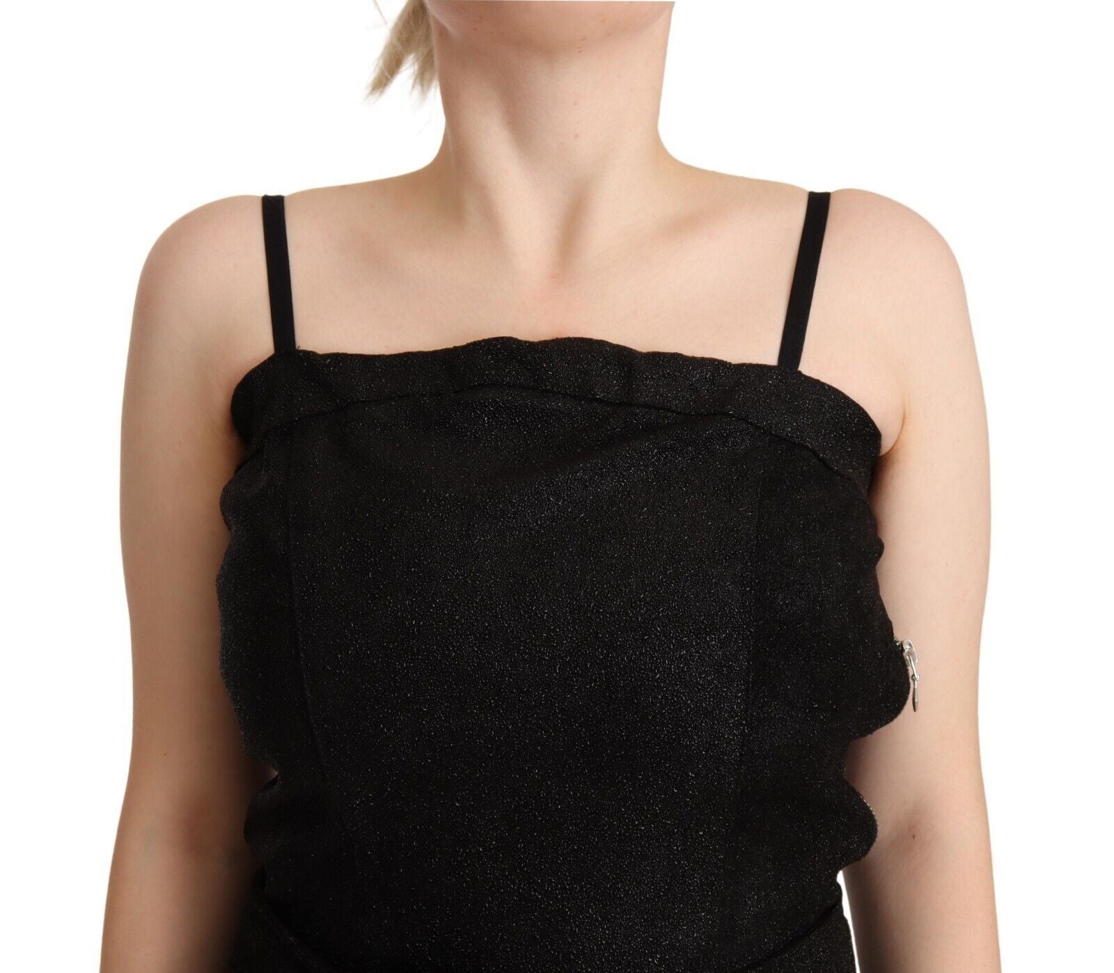 La Maison du Couturier Elegant Sleeveless Jumpsuit Dress in Women's Black