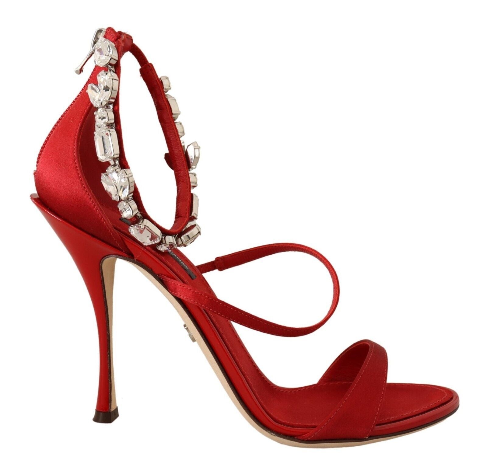 Dolce & Gabbana Red Crystal-Embellished Heel Women's Sandals