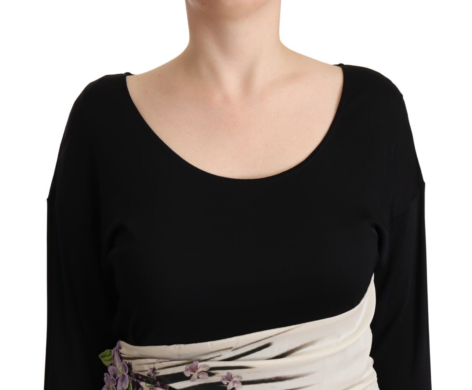 Roberto Cavalli Black Silver Sheath Knee Length Women's Dress
