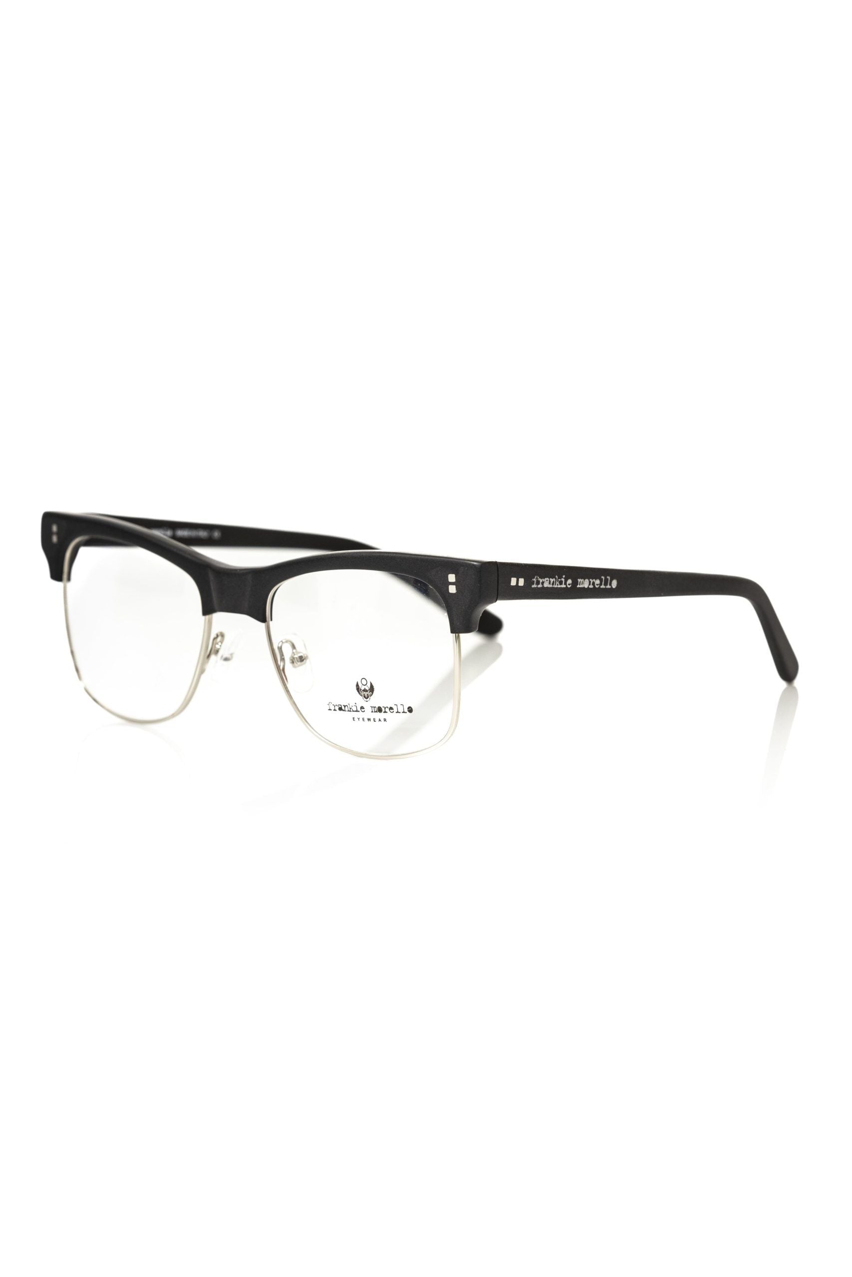 Frankie Morello Black Acetate Unisex Eyeglass  Frame