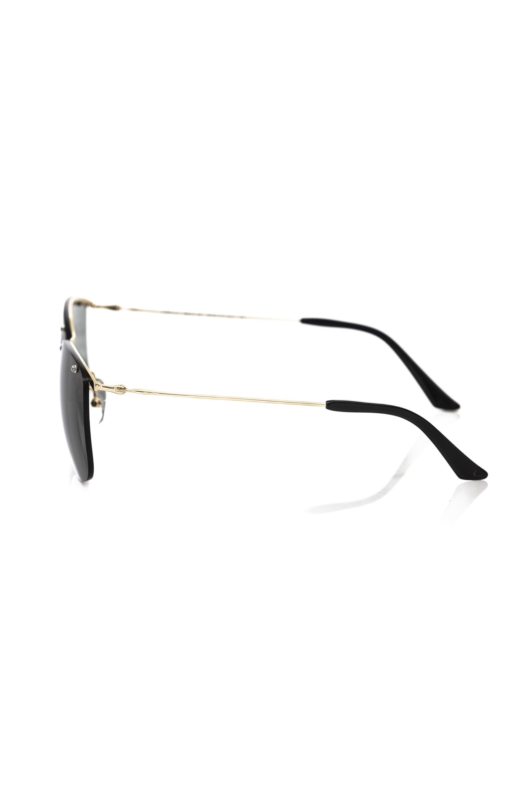 Frankie Morello Black Metallic Fibre Men Men's Sunglasses