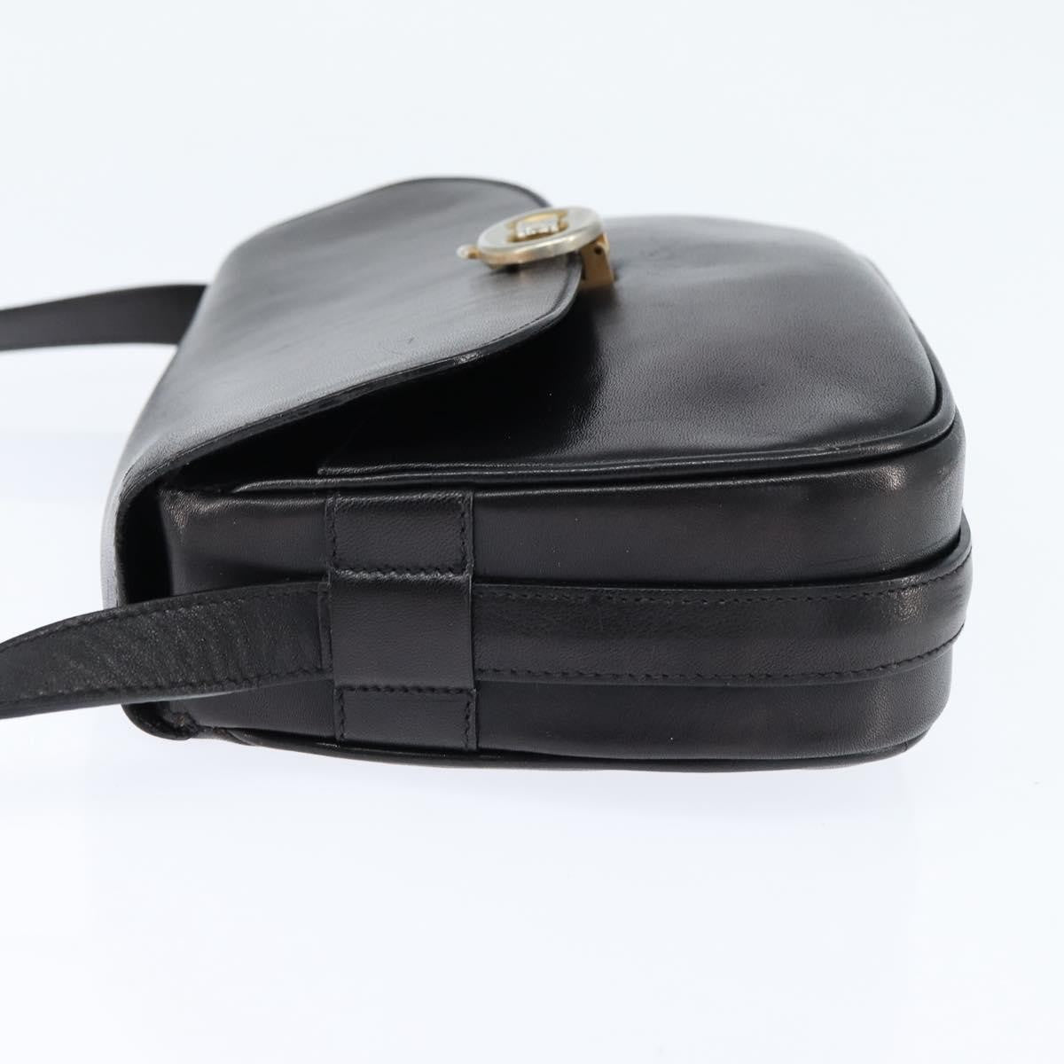 Celine Shoulder Leather Black Leather Shoulder Bag Bag (Pre-Owned)