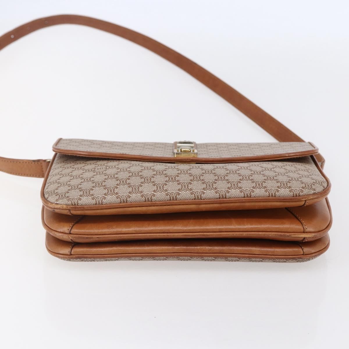 Celine Vintage Macadam Canvas And Leather Beige Canvas Shoulder Bag Bag (Pre-Owned)