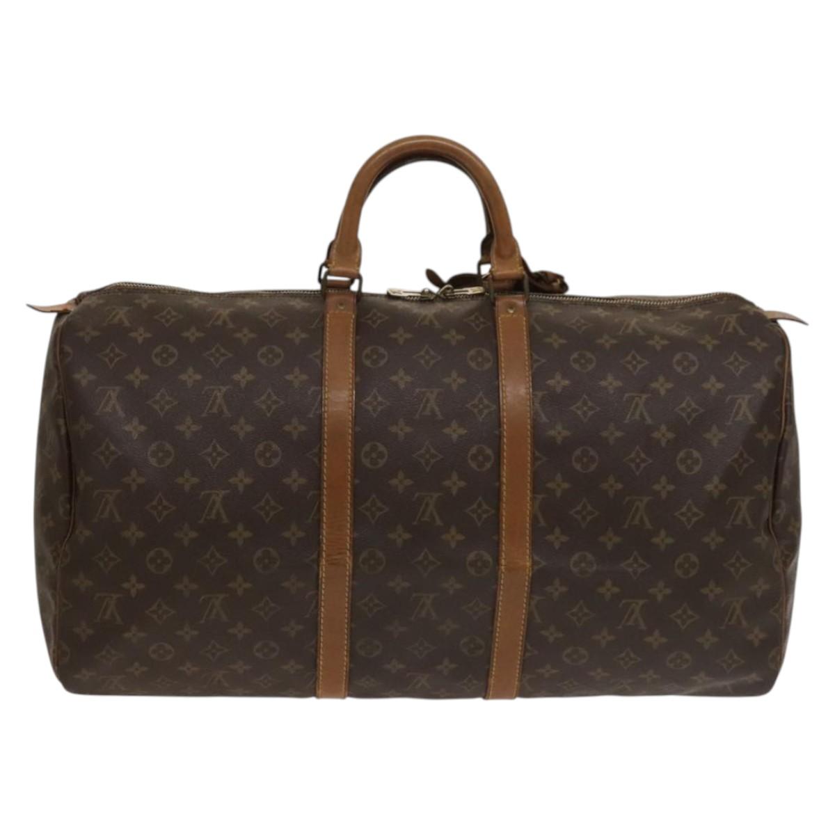Louis Vuitton Keepall 55 Brown Canvas Travel Bag (Pre-Owned)