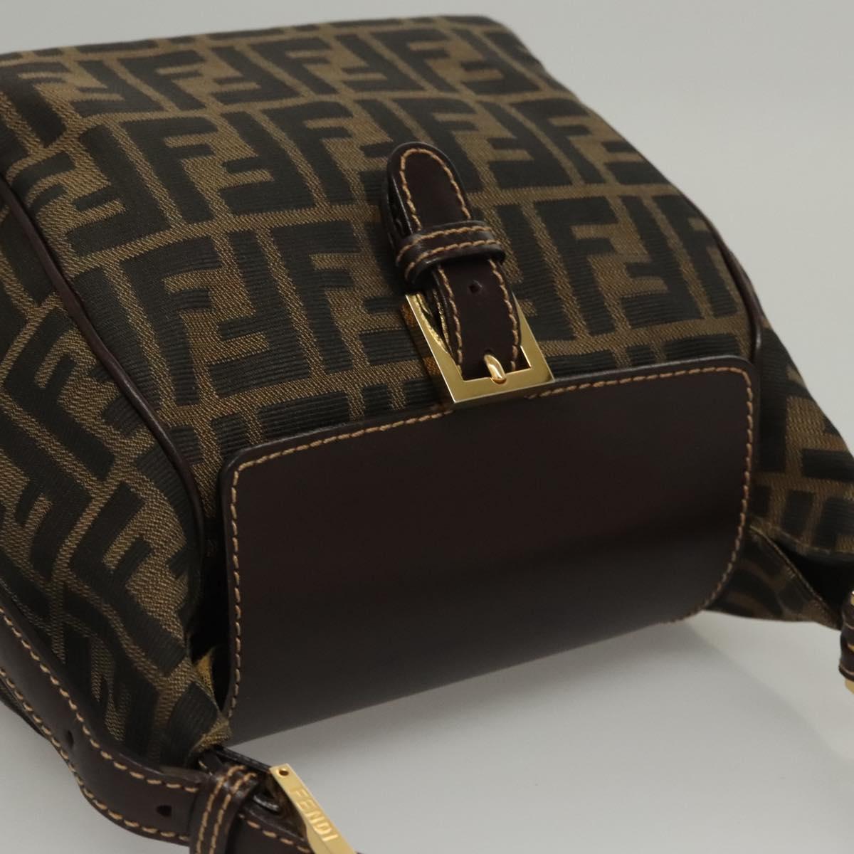 Fendi Zucca Brown Canvas Shoulder Bag (Pre-Owned)