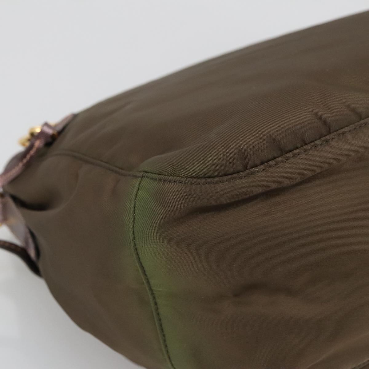 Prada Tessuto Brown Canvas Shoulder Bag (Pre-Owned)