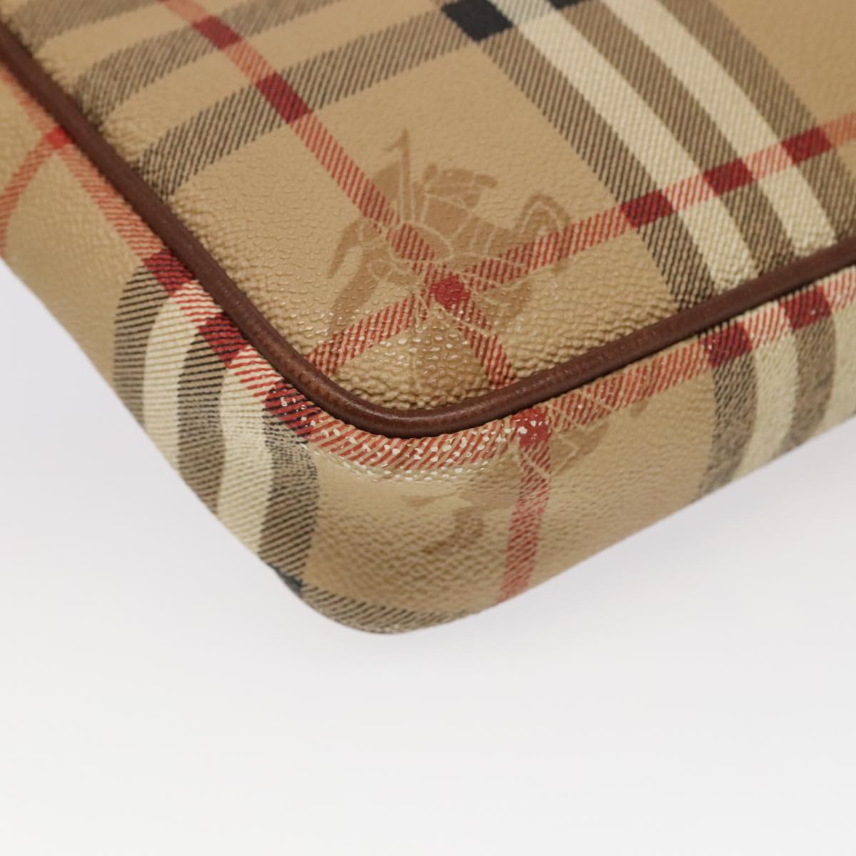 Burberry Nova Check Beige Canvas Clutch Bag (Pre-Owned)