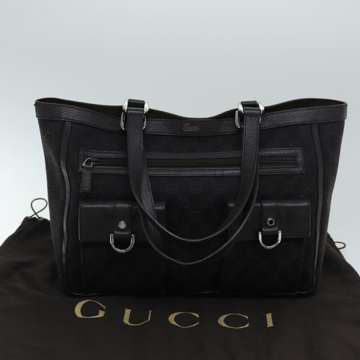 Gucci Abbey Brown Canvas Tote Bag (Pre-Owned)
