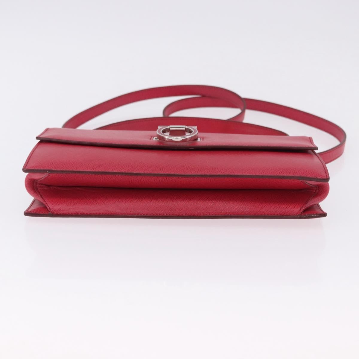 Salvatore Ferragamo Gancini Convertible Top Handle Saffiano Leather Pink Leather Handbag (Pre-Owned)