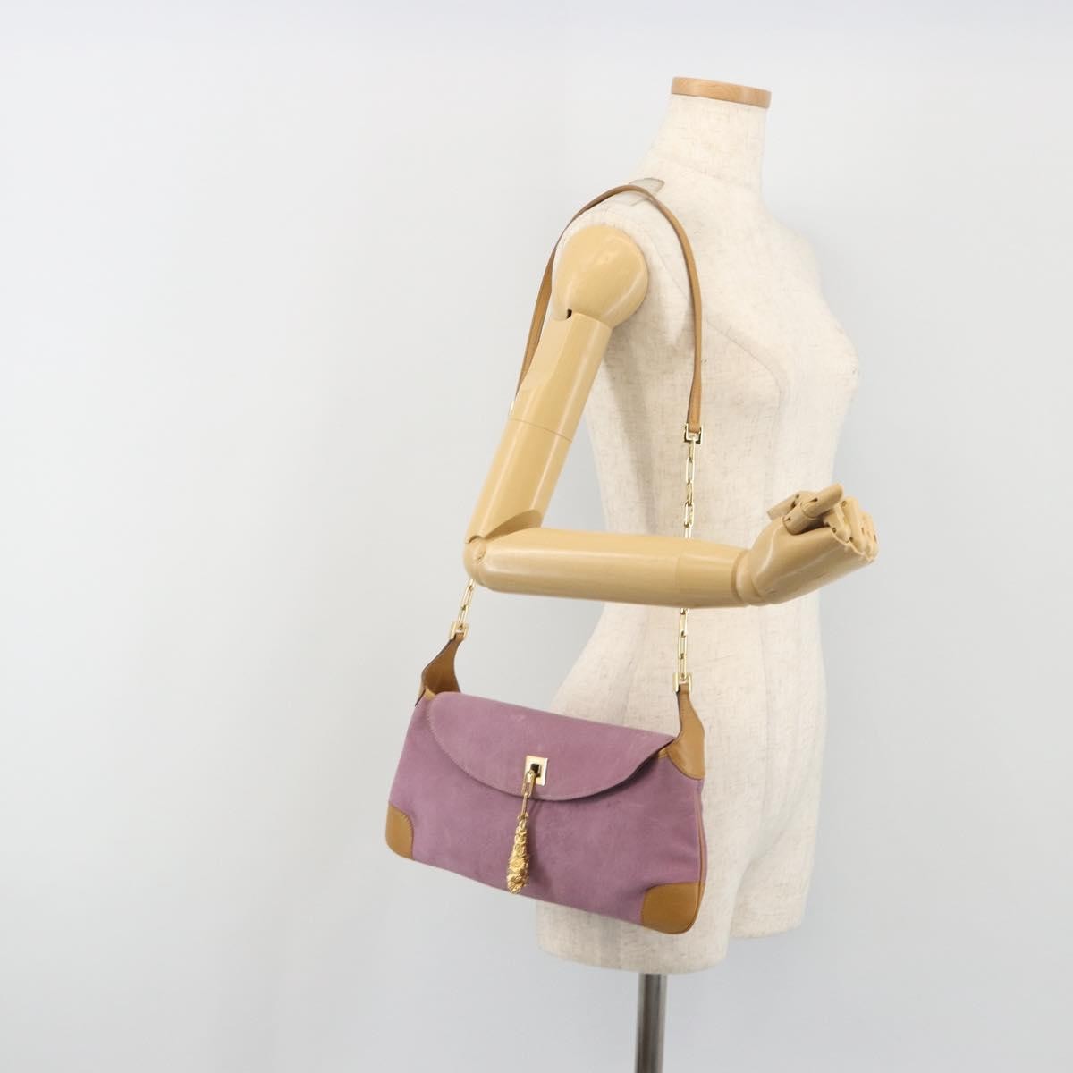Gucci Tiger Charm Suede Multicolour Suede Shoulder Bag Bag (Pre-Owned)