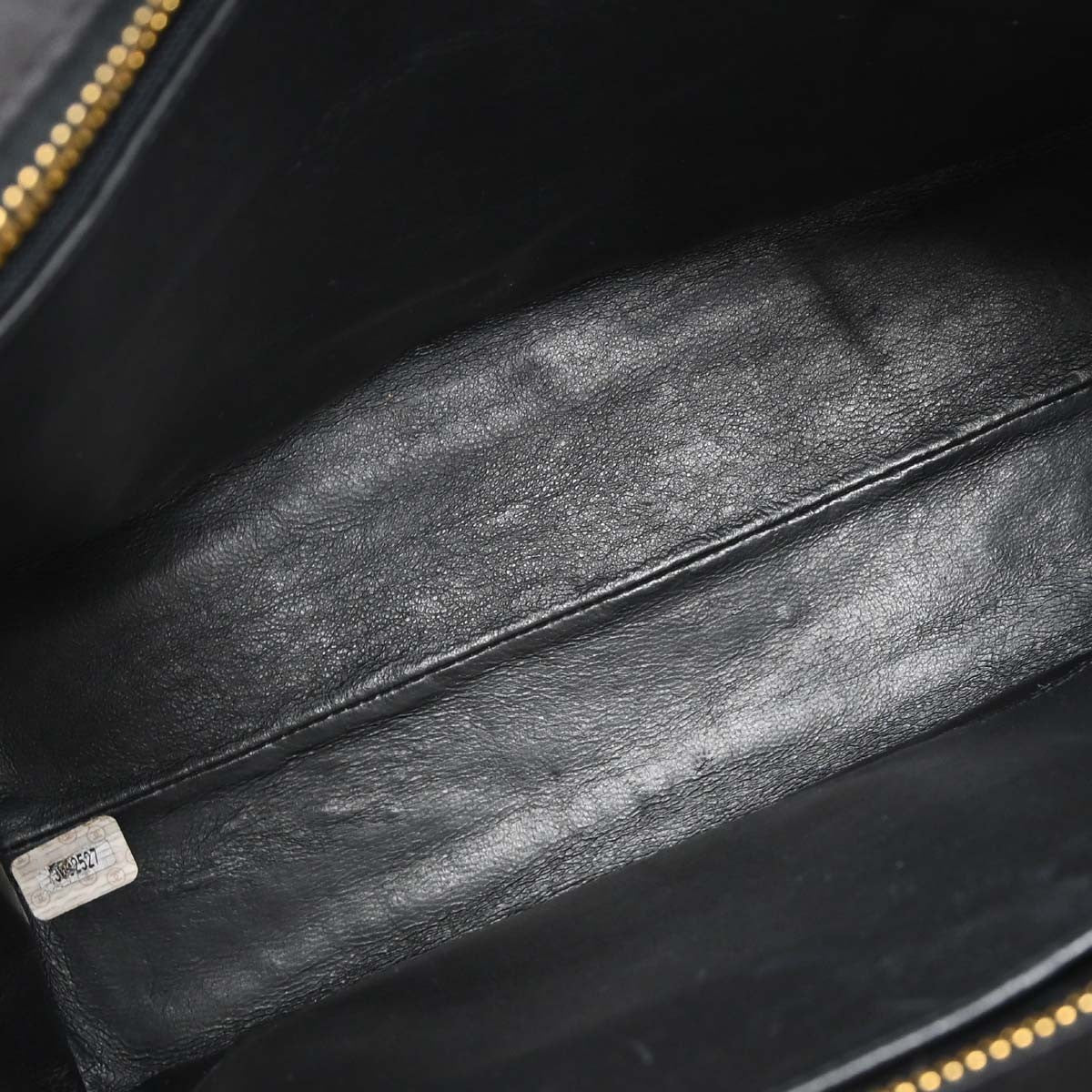 Chanel Vintage Chain Tote Quilted Lambskin Black Leather Tote Bag Bag (Pre-Owned)