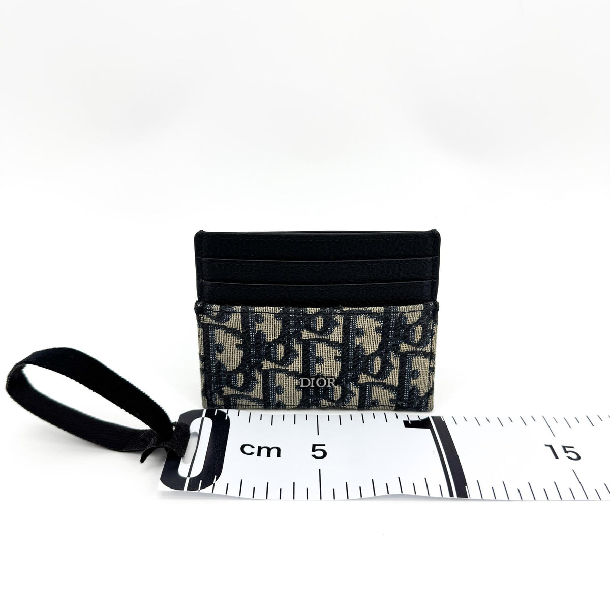 Christian Dior Card Holder Oblique Canvas And Leather Black Canvas Card Holders Accessory (Pre-Owned)