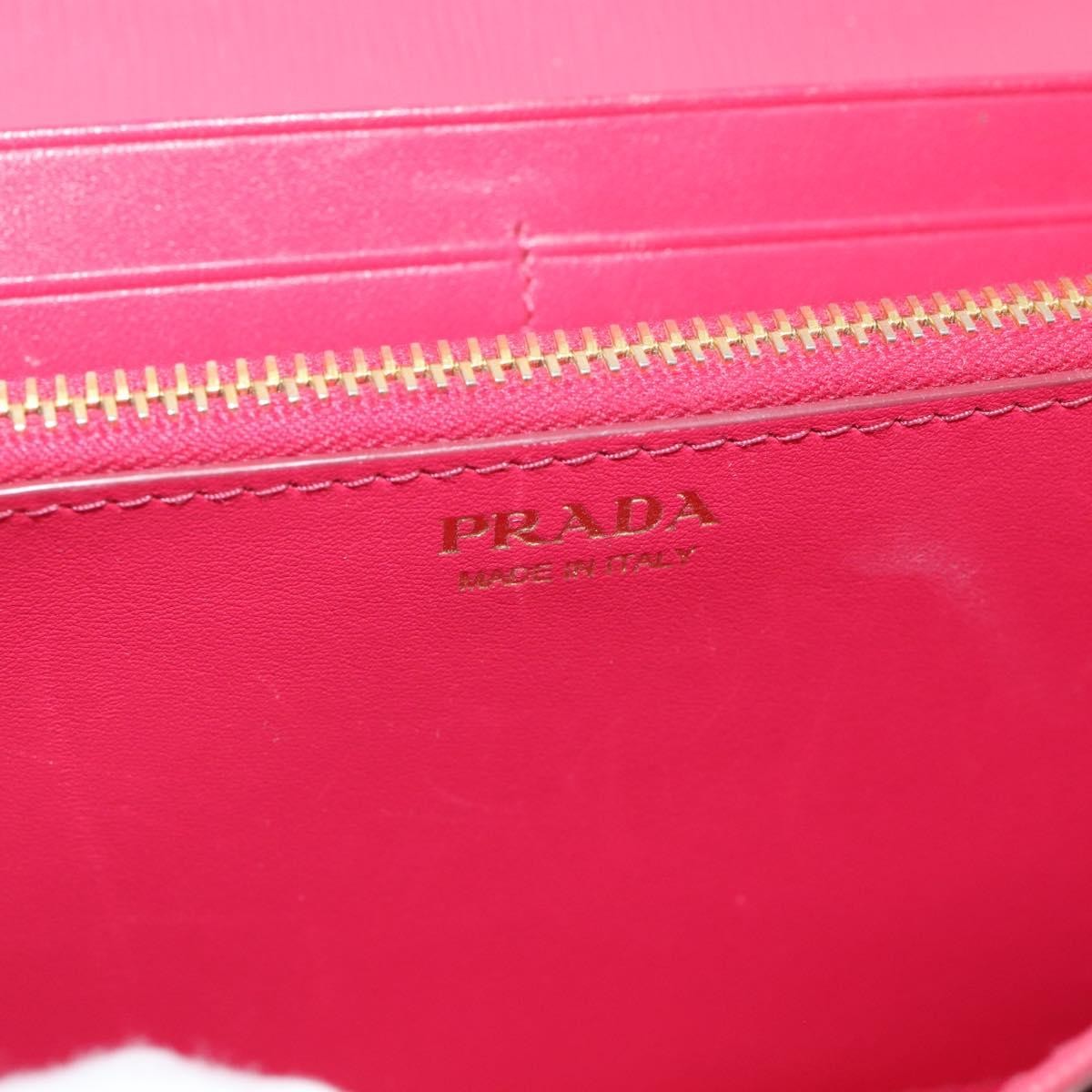 Prada Wallet On Chain Saffiano Leather Pink Leather Crossbody Bag Bag (Pre-Owned)