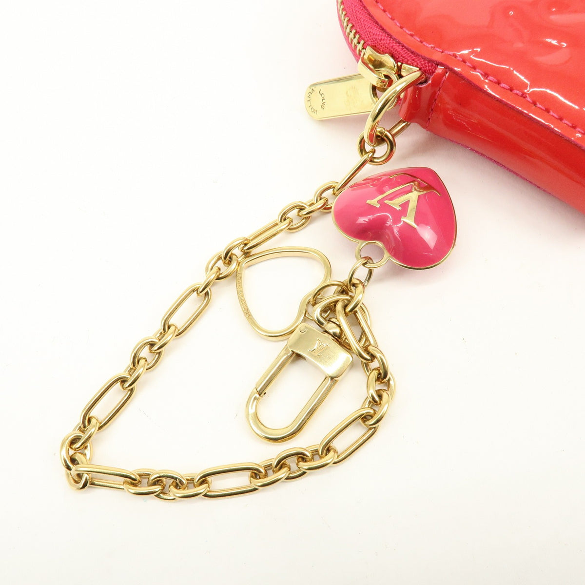 Louis Vuitton Heart Coin Purse Monogram Vernis Pink Patent_Leather Clutche & Pouche Bag (Pre-Owned)