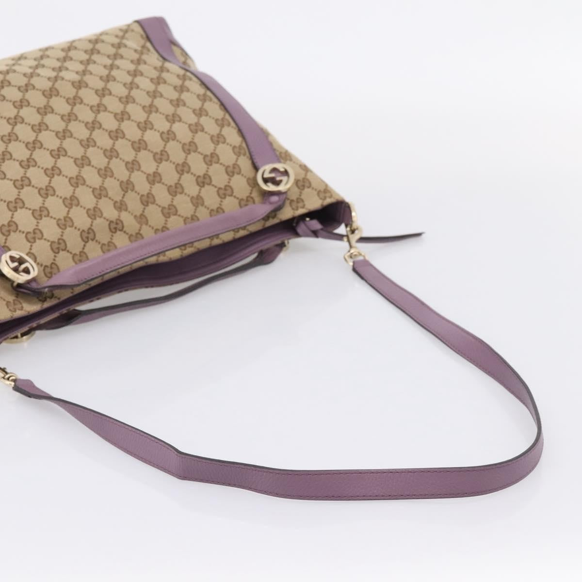 Gucci Shoulder Canvas Beige Canvas Shoulder Bag Bag (Pre-Owned)