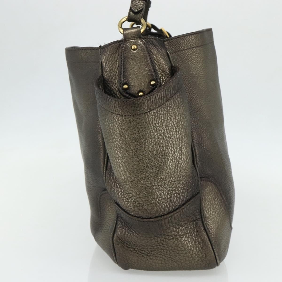 Prada Side Pocket Hobo Vitello Daino Gold Leather Shoulder Bag Bag (Pre-Owned)