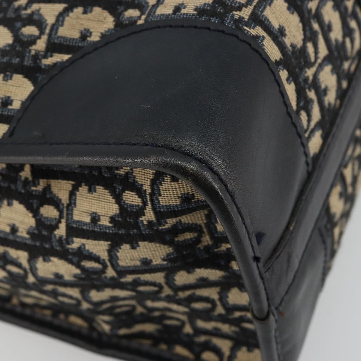 Christian Dior Vintage Trotter Boston Diorissimo Canvas Navy Canvas Handbag (Pre-Owned)