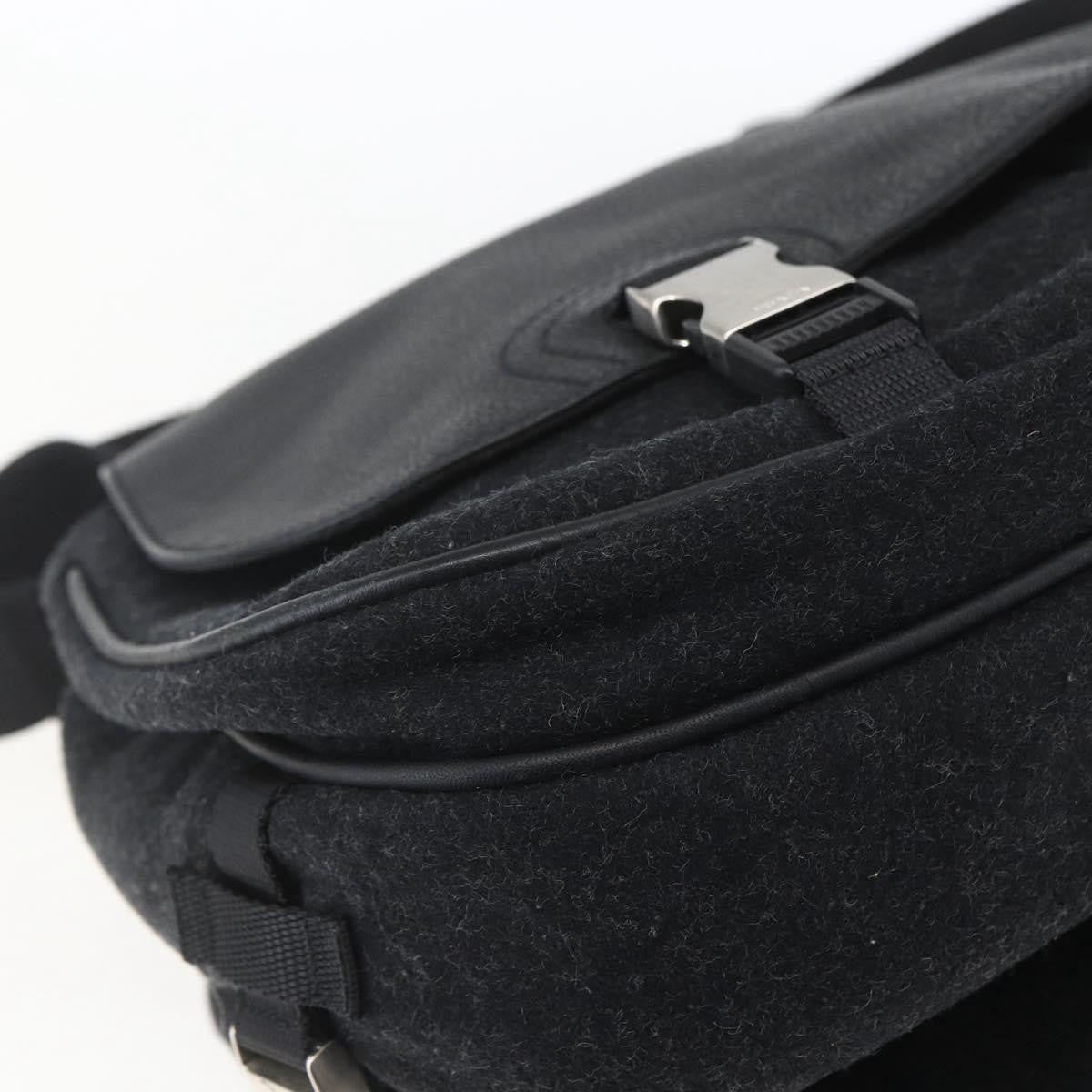 Prada Shoulder Wool Black Wool Shoulder Bag Bag (Pre-Owned)