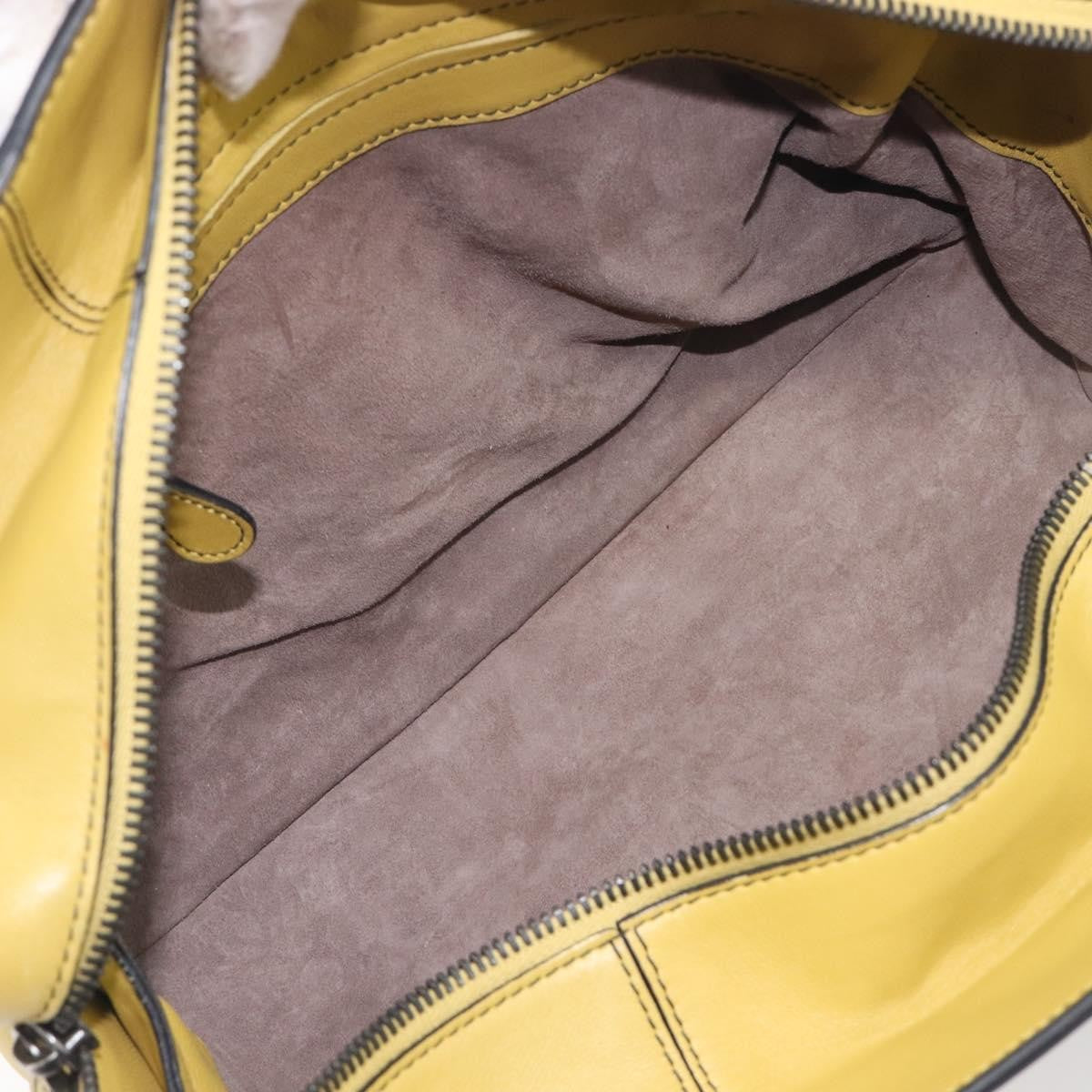 Bottega Veneta Monaco Nappa Leather With Intrecciato Detail Yellow Leather Handbag (Pre-Owned)