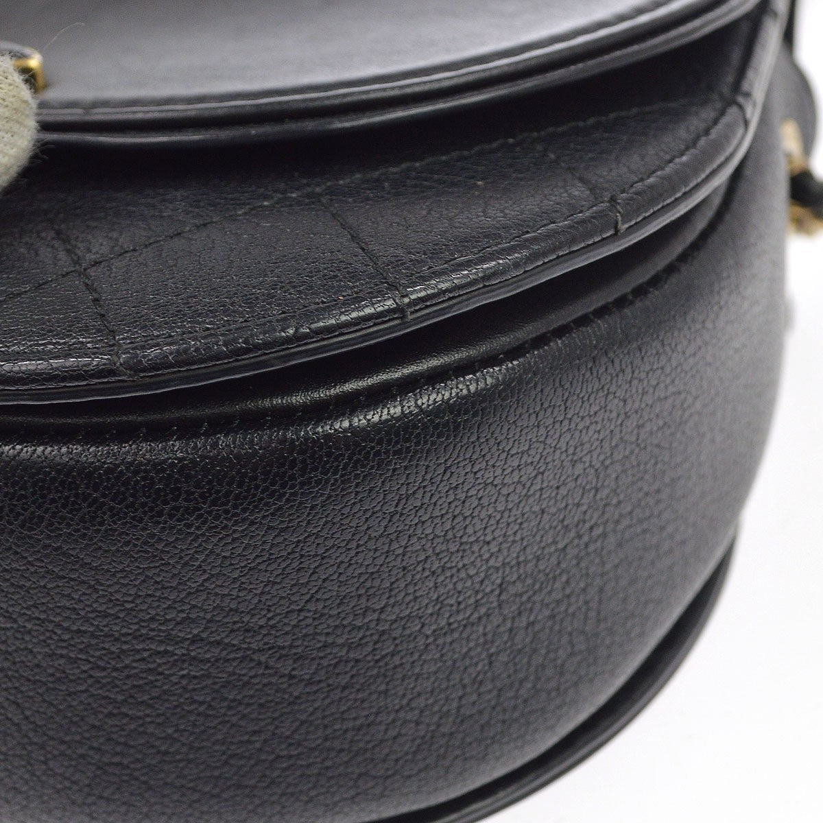 Chanel Coco Curve Flap Messenger Calfskin And Quilted Goatskin Black Leather Crossbody Bag Bag (Pre-Owned)
