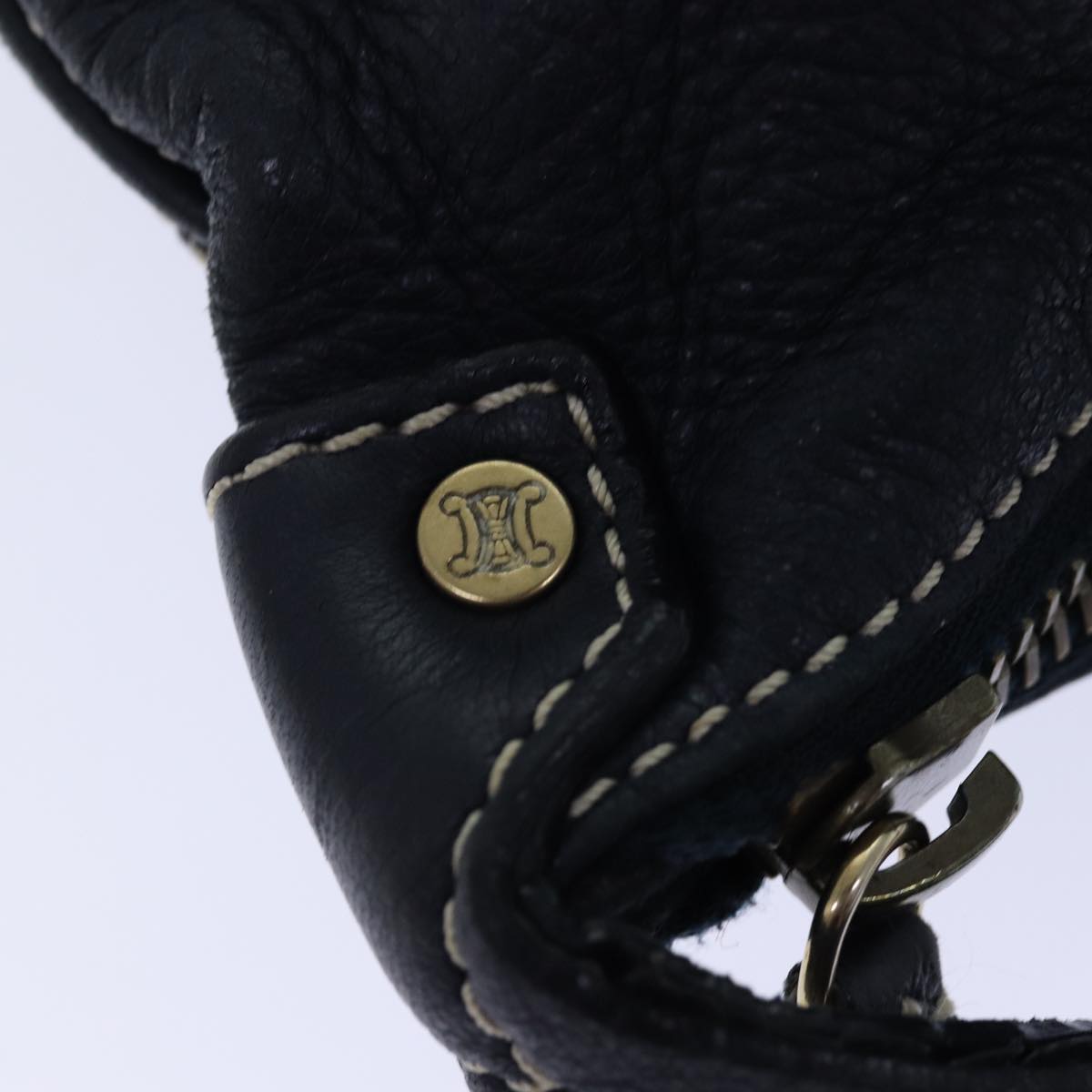 Céline Hobo Navy Leather Shoulder Bag (Pre-Owned)