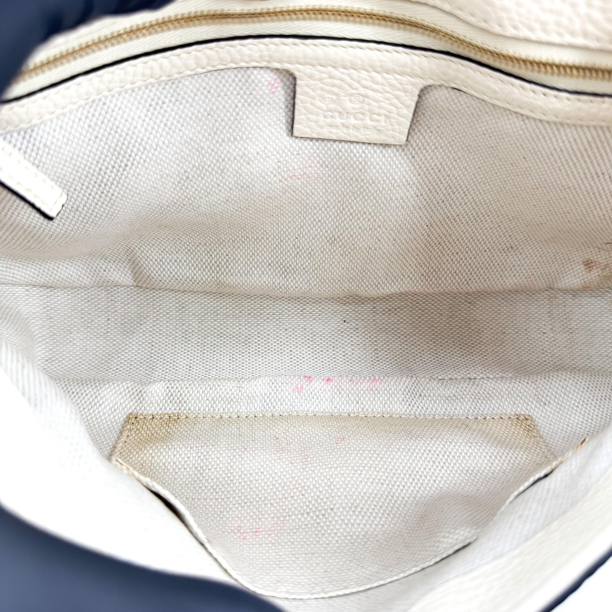 Gucci Soho Chain Leather Beige Leather Shoulder Bag Bag (Pre-Owned)