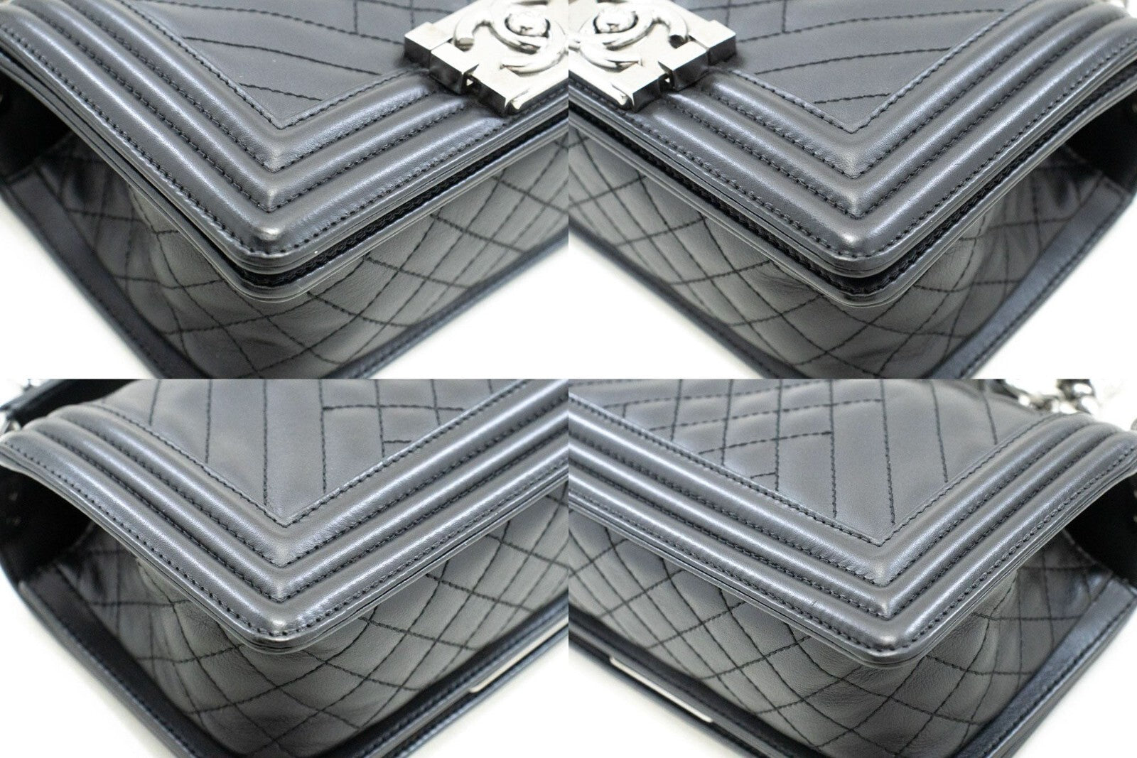 Chanel Boy Flap Quilted Calfskin Black Calfskin Shoulder Bag Bag (Pre-Owned)