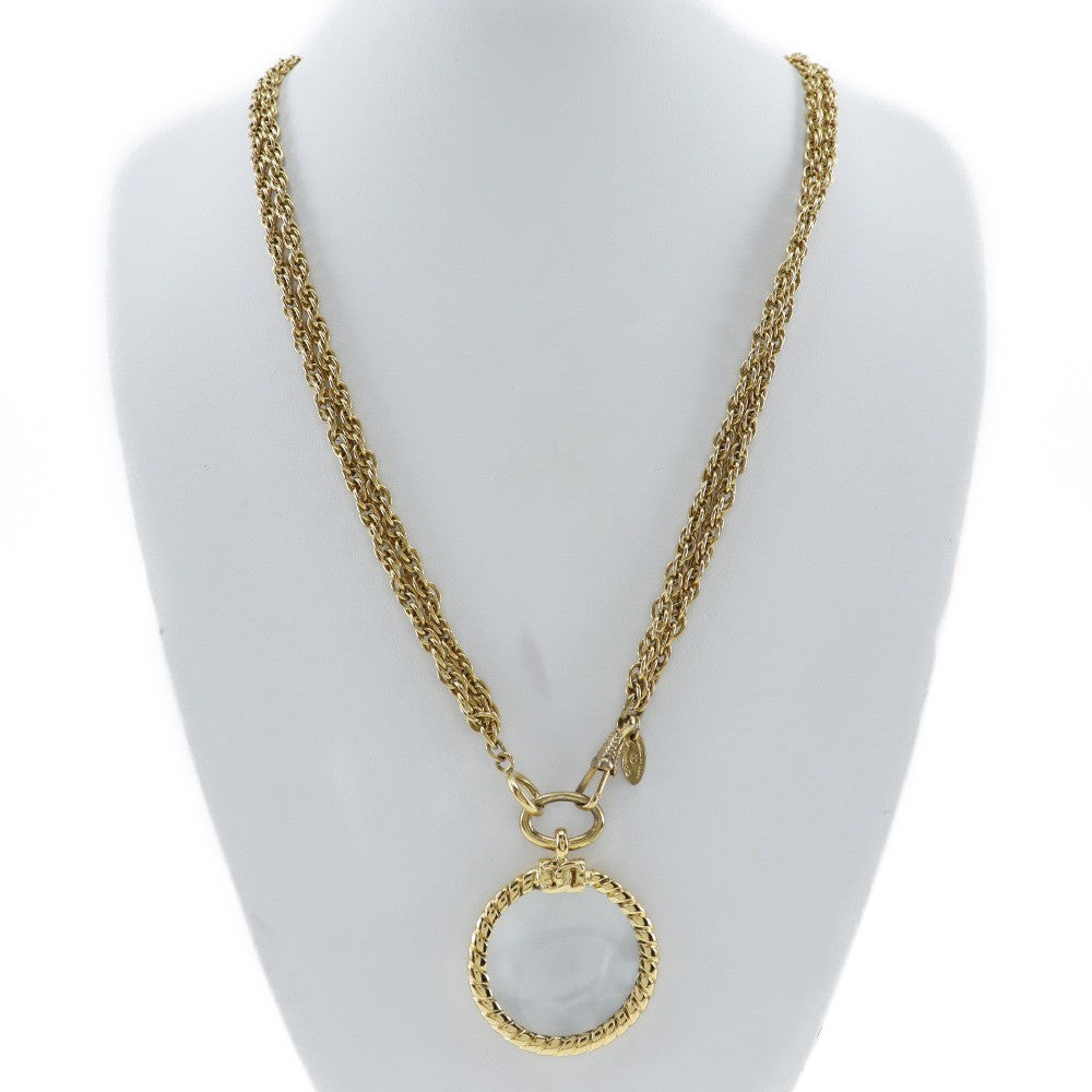 Chanel Vintage Double Cc Pendant Metal Gold Gold_Plated Jewelry (Pre-Owned)