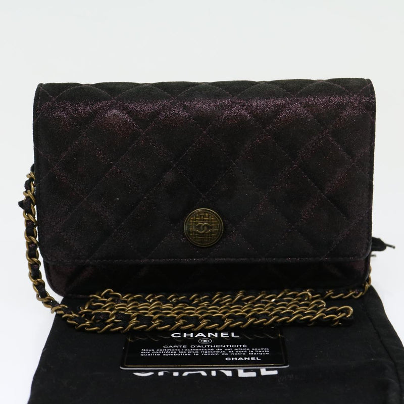 Chanel Matelassé Purple Synthetic Shoulder Bag (Pre-Owned)