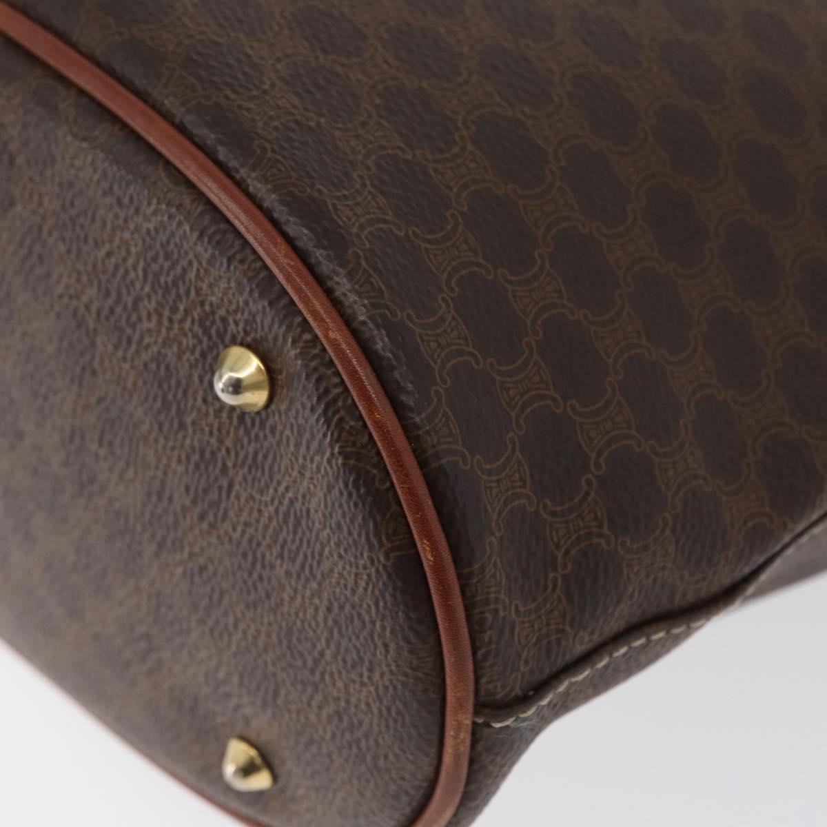Celine Vintage Macadam Canvas And Leather Brown Canvas Tote Bag Bag (Pre-Owned)