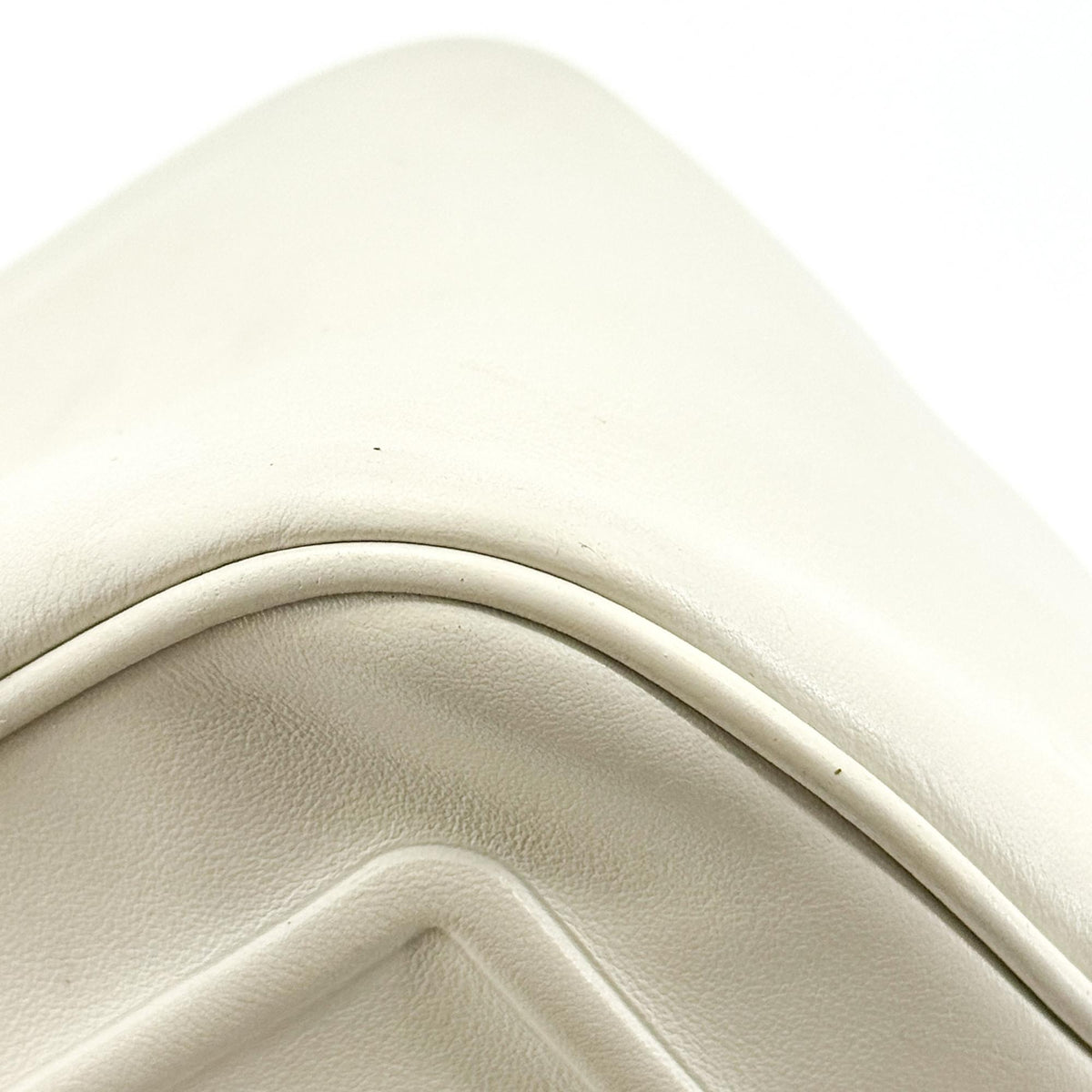 Prada Triangle Logo Zip Leather White Leather Crossbody Bag Bag (Pre-Owned)