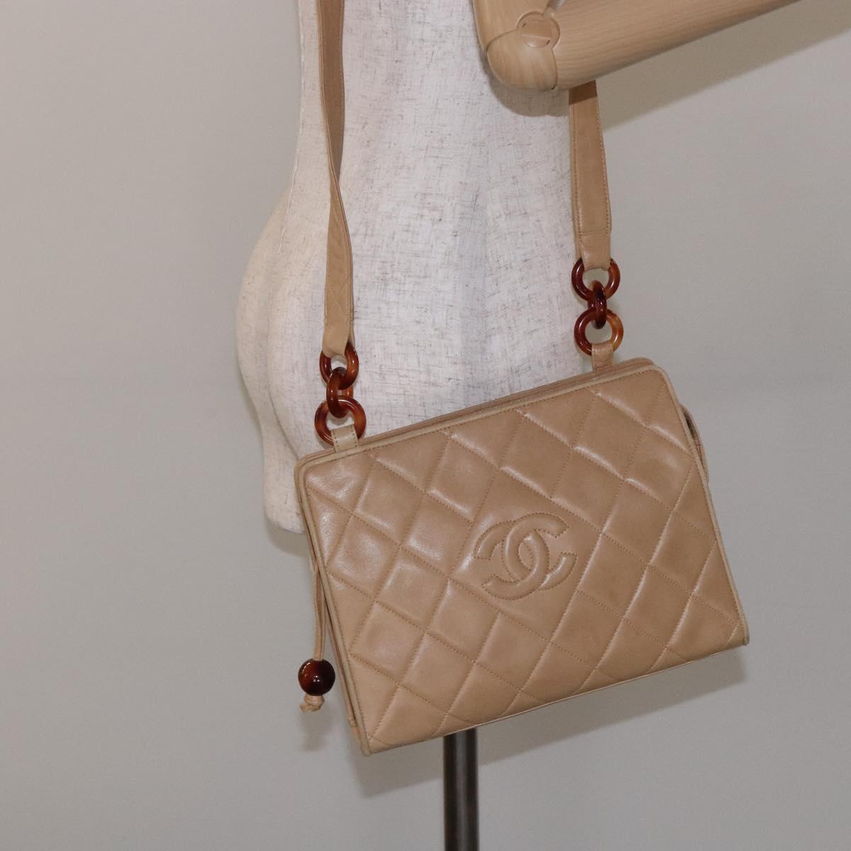 Chanel Camera Beige Leather Shoulder Bag (Pre-Owned)