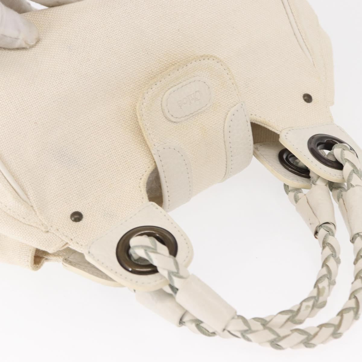 Chloe Vintage Leather White Canvas Handbag (Pre-Owned)