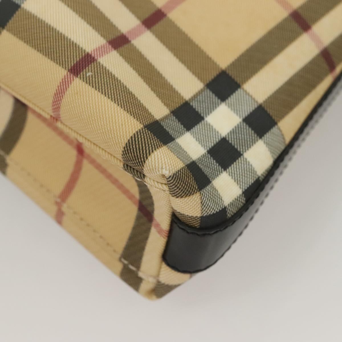 Burberry Shoulder Nova Check Canvas Beige Pvc Bag (Pre-Owned)