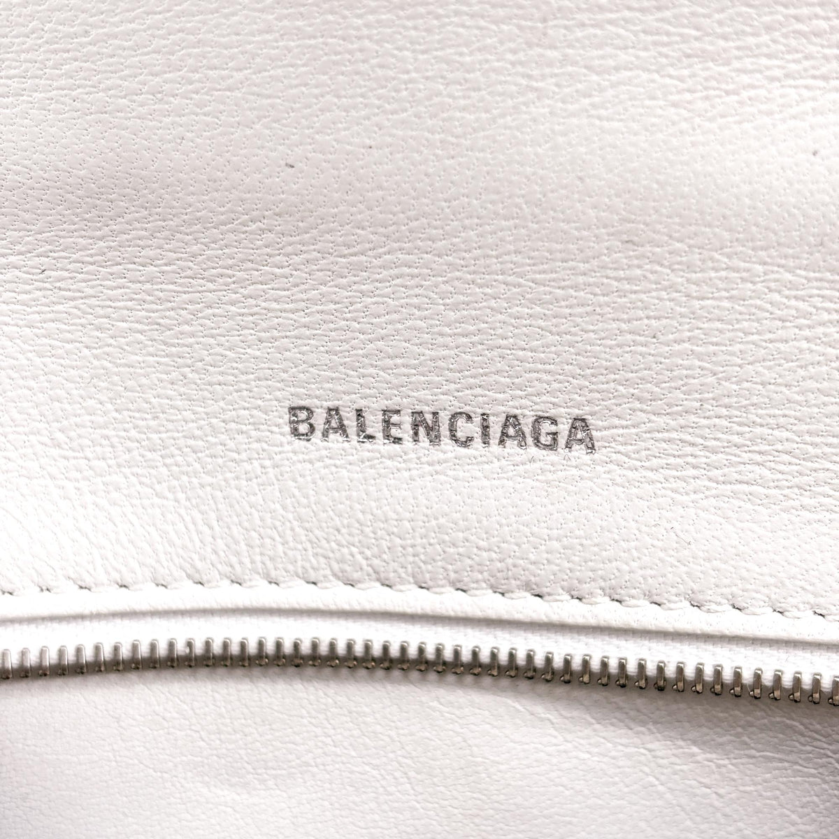 Balenciaga Hourglass Top Handle Leather White Leather Handbag (Pre-Owned)