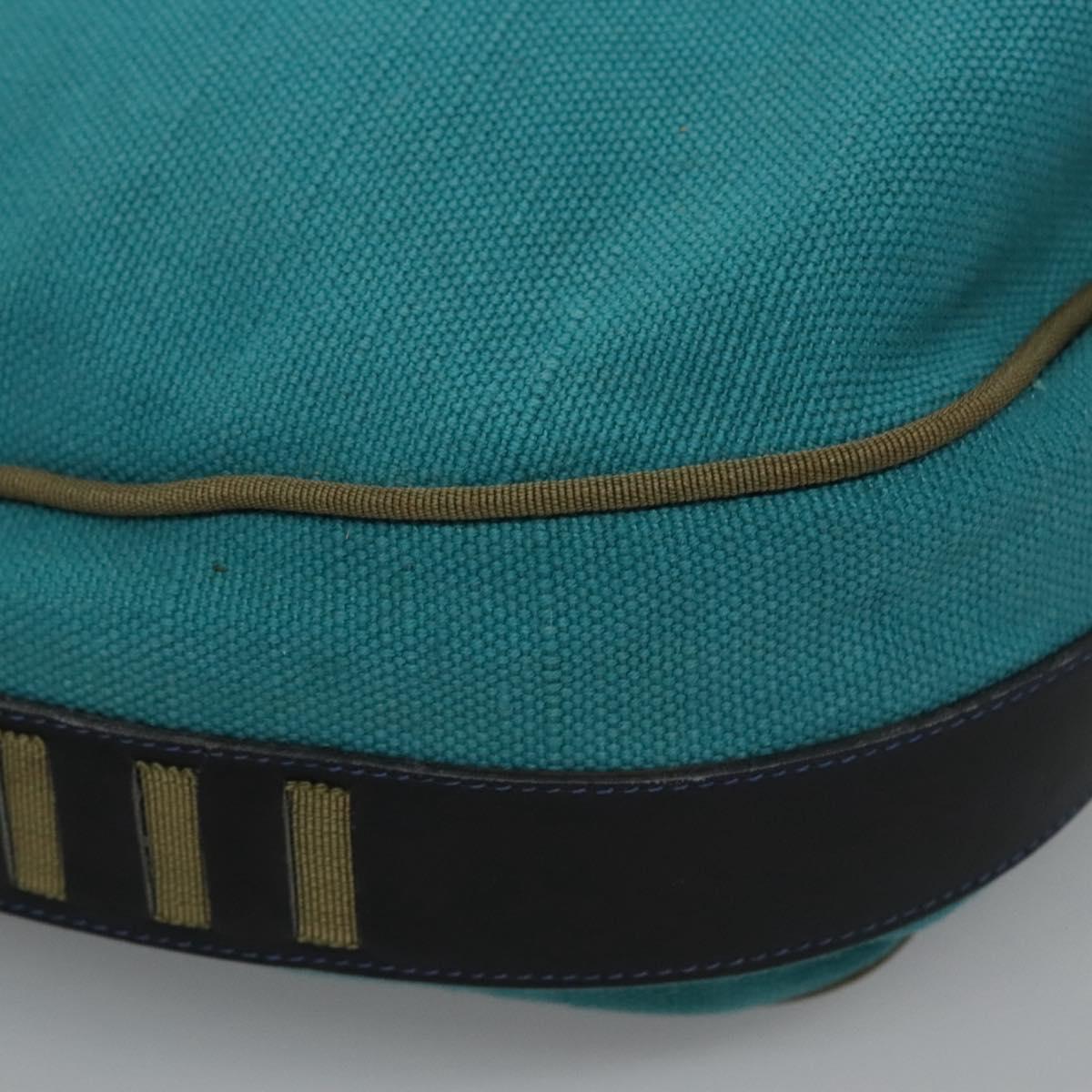 Bally Blue Canvas Handbag (Pre-Owned)