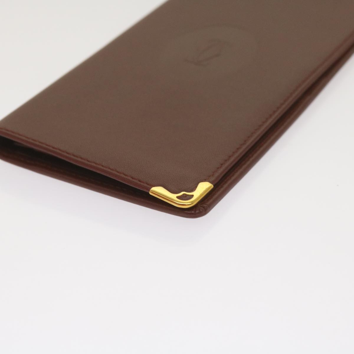 Cartier Must De Cartier Burgundy Leather Wallet  (Pre-Owned)