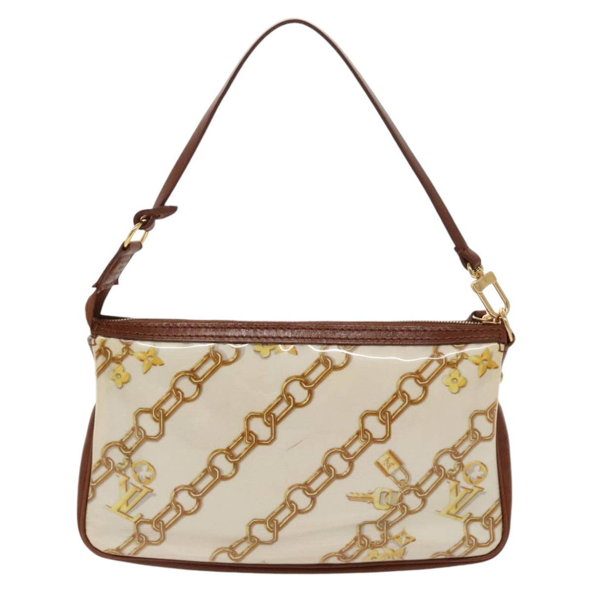 Louis Vuitton Pochette Accessoire White Vinyl Clutch Bag (Pre-Owned)