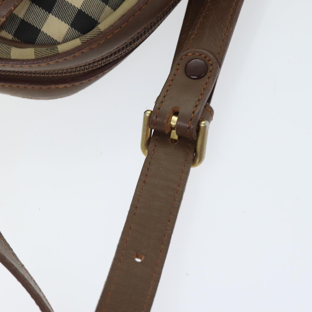 Burberry Nova Check Beige Canvas Shoulder Bag (Pre-Owned)