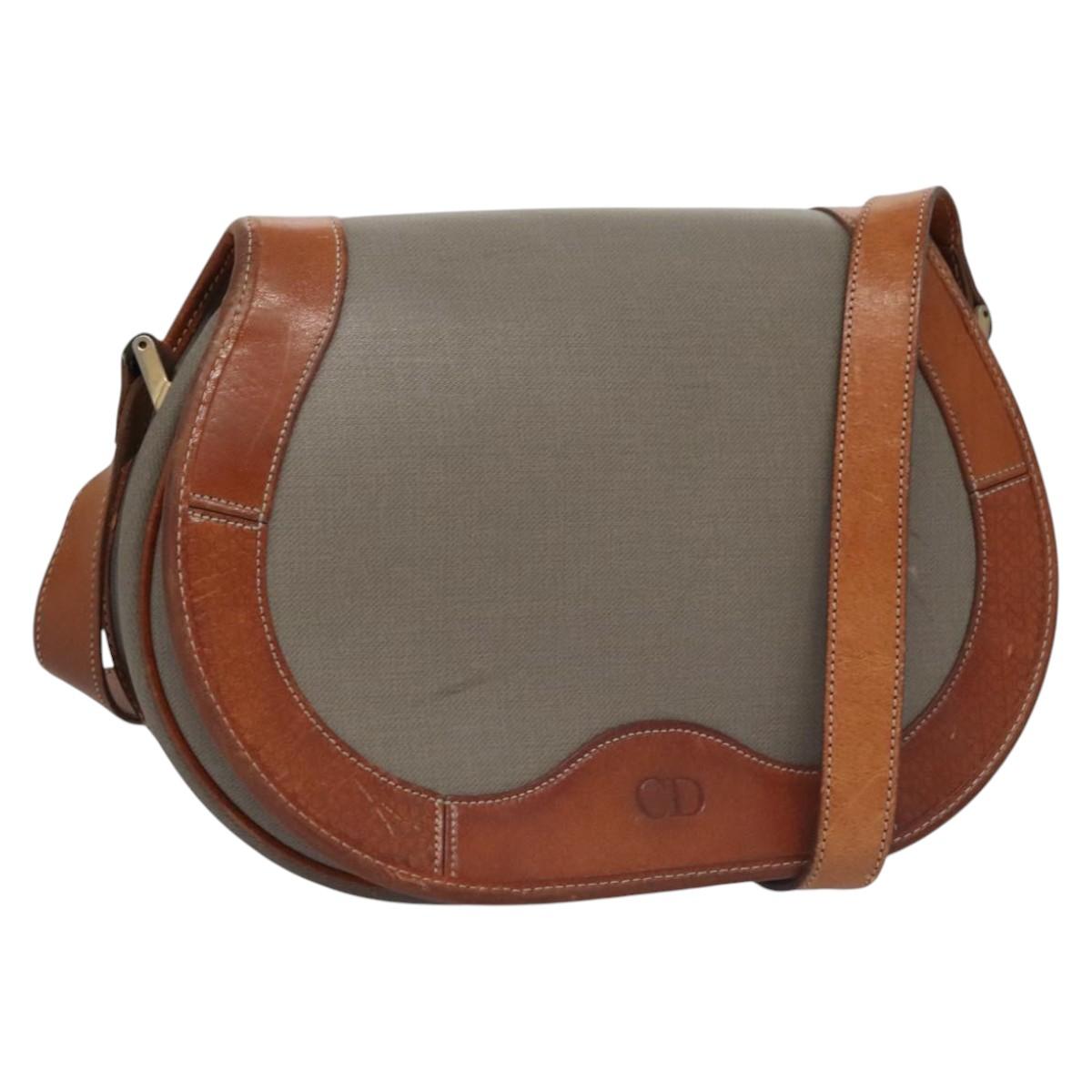 Dior Grey Canvas Shoulder Bag (Pre-Owned)