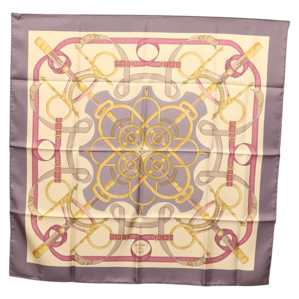 Hermès Carré 90 Beige Silk Scarf  (Pre-Owned)